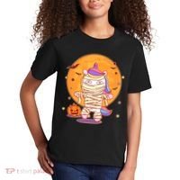 Cute Funny Halloween Unicorn Mummy Kids T-Shirt thumb 2