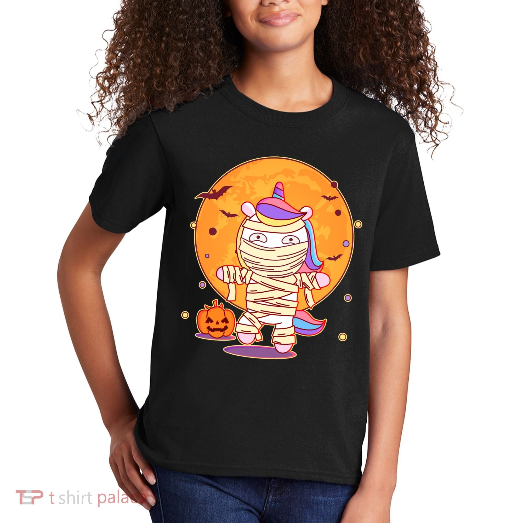 Cute Funny Halloween Unicorn Mummy Kids T-Shirt