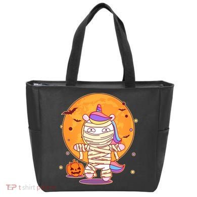 Cute Funny Halloween Unicorn Mummy Tote Bag