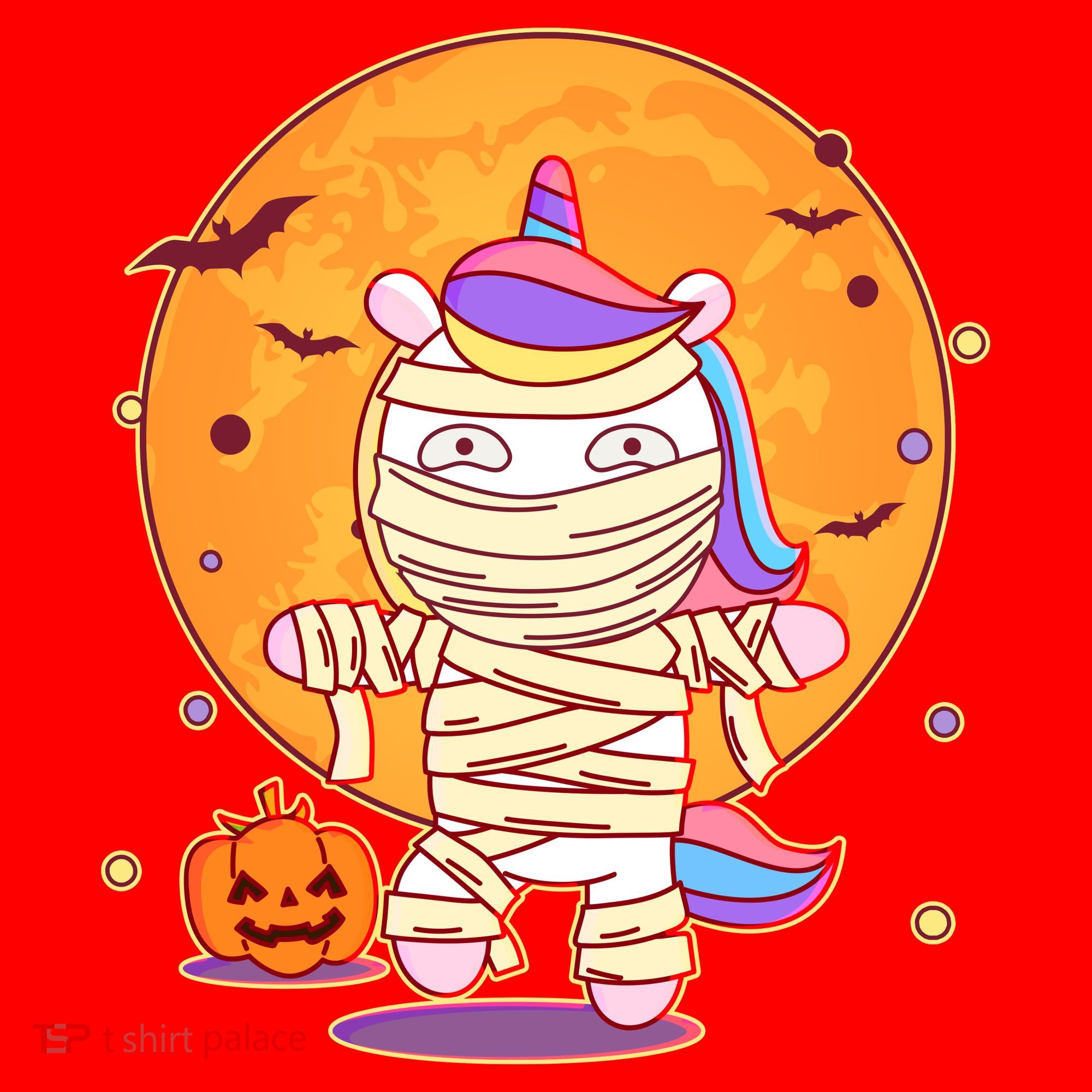 Cute Funny Halloween Unicorn Mummy Santa Hat