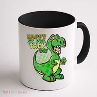 Cute Funny Happy St Pat-Trex Day Coffee Mug thumb 1