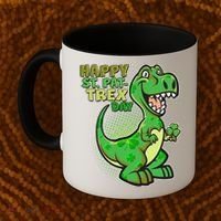 Cute Funny Happy St Pat-Trex Day Coffee Mug thumb 2