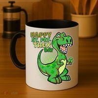 Cute Funny Happy St Pat-Trex Day Coffee Mug thumb 4