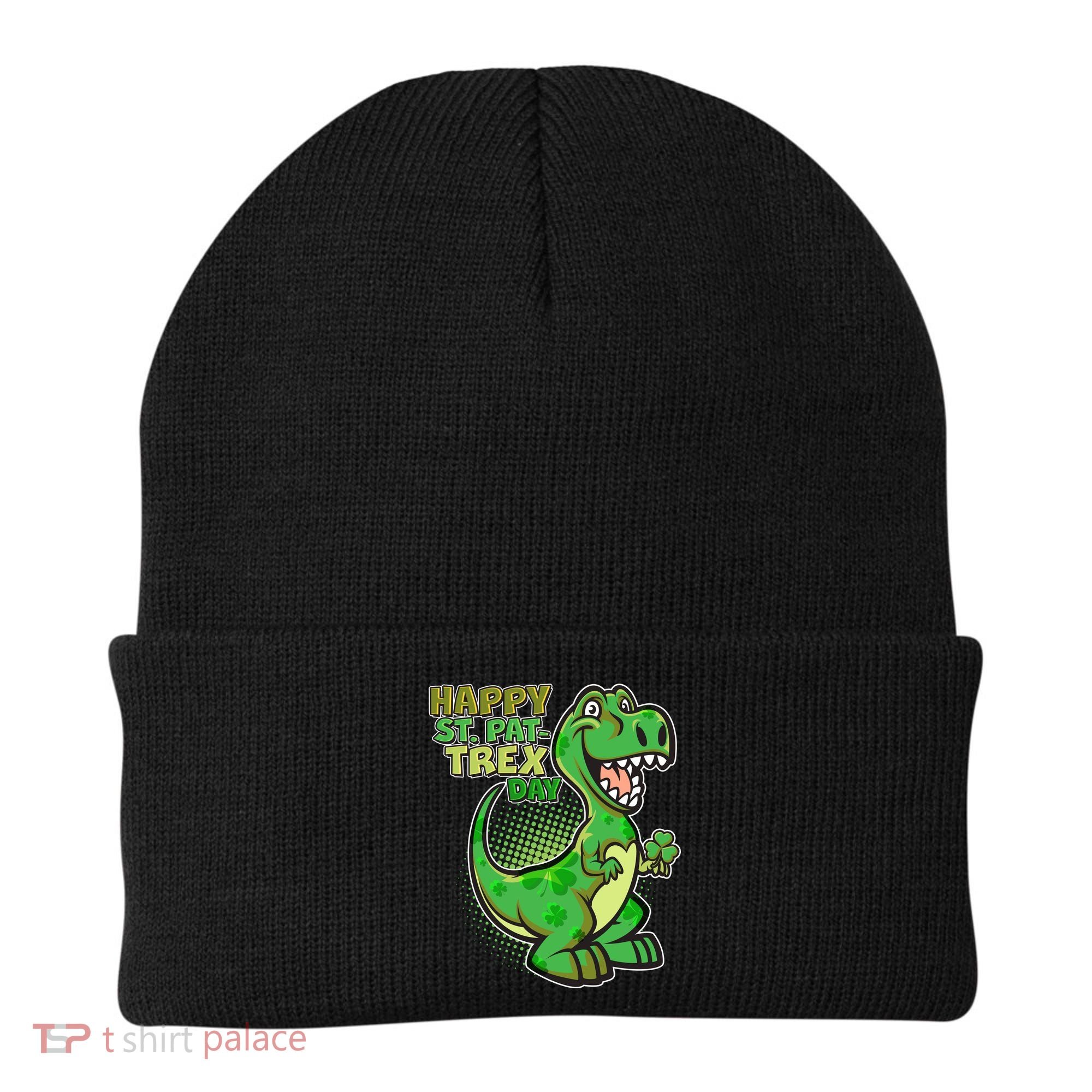 Cute Funny Happy St Pat-Trex Day Beanie