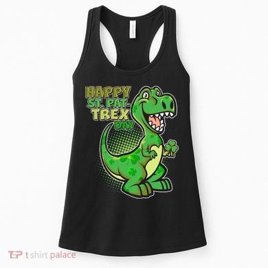 Cute Funny Happy St Pat-Trex Day Women's Tank Top