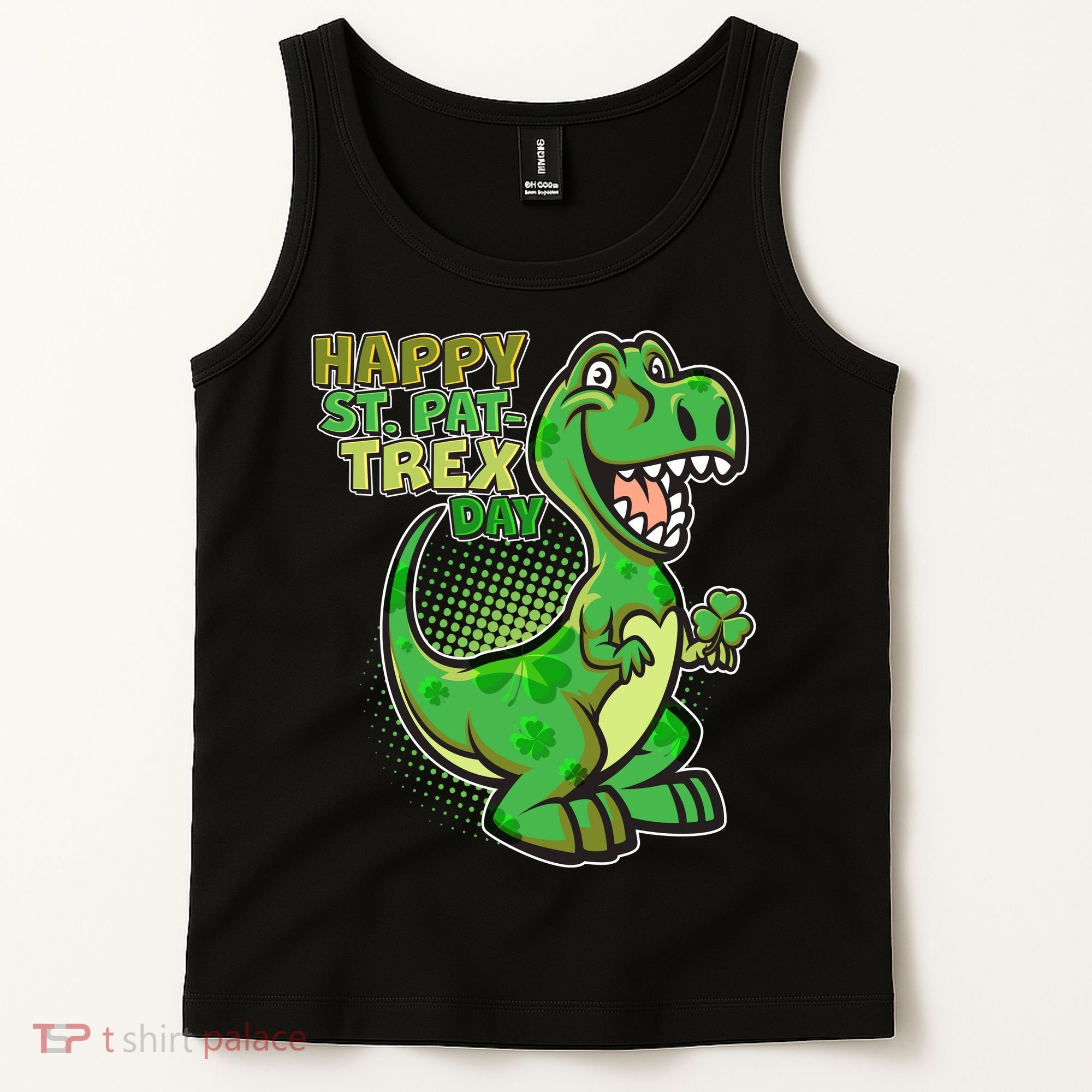 Cute Funny Happy St Pat-Trex Day Tank Top