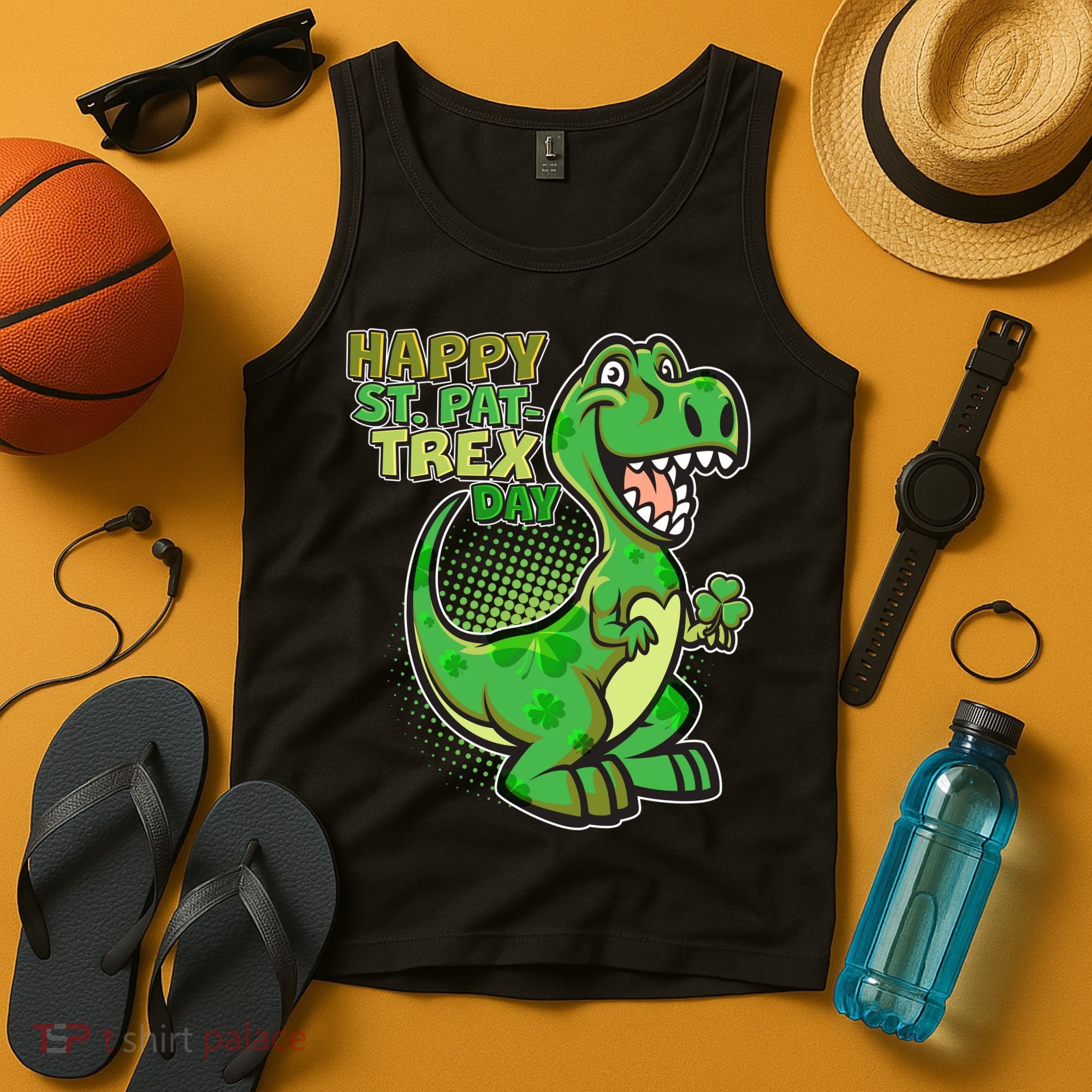 Cute Funny Happy St Pat-Trex Day Tank Top
