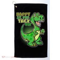 Cute Funny Happy St Pat-Trex Day Golf Towel thumb 0