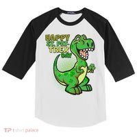 Cute Funny Happy St Pat-Trex Day Kids Colorblock Raglan Jersey thumb 0