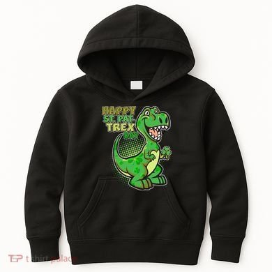 Cute Funny Happy St Pat-Trex Day Kids Hoodie