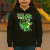 Cute Funny Happy St Pat-Trex Day Kids Hoodie thumb 3