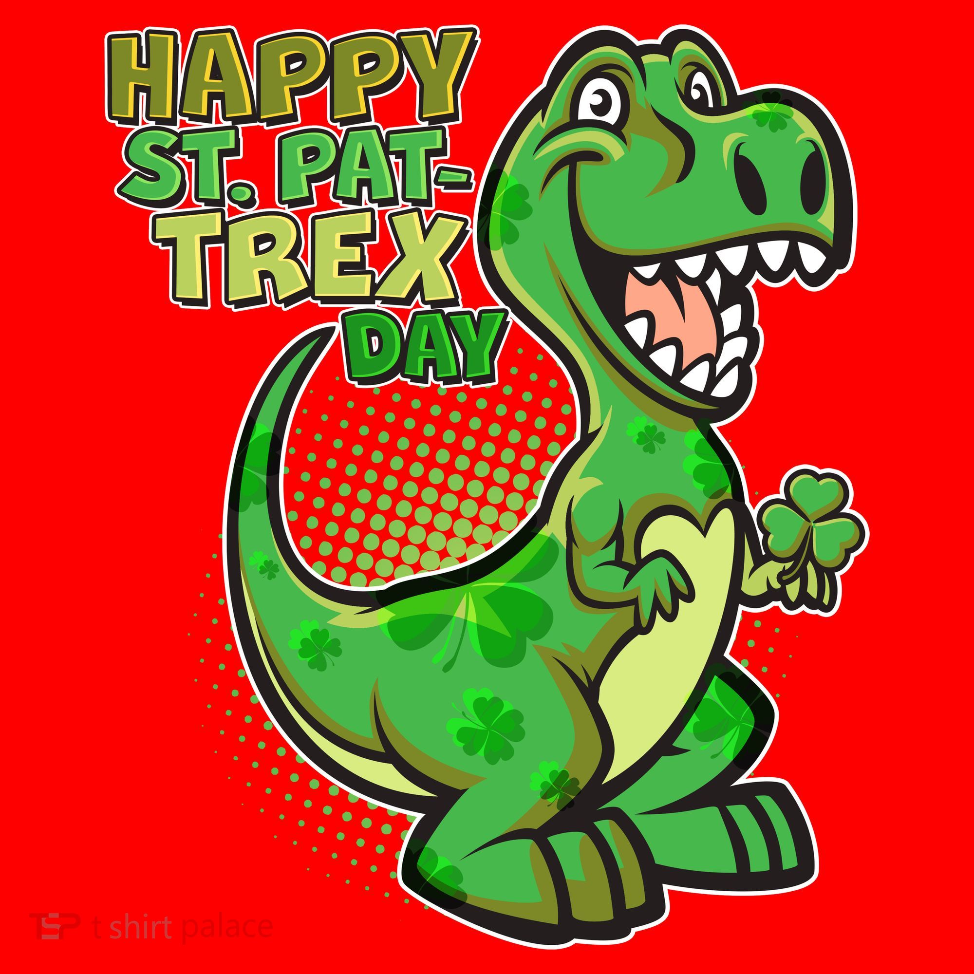 Cute Funny Happy St Pat-Trex Day Santa Hat