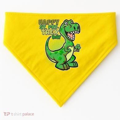 Cute Funny Happy St Pat-Trex Day USA-Made Doggie Bandana