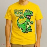 Cute Funny Happy St Pat-Trex Day T-Shirt thumb 3