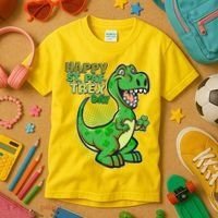 Cute Funny Happy St Pat-Trex Day Kids T-Shirt thumb 3