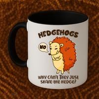 Cute Funny Hedgehogs Why Can't They Just Share the Hedge? Coffee Mug thumb 2