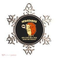 Cute Funny Hedgehogs Why Can't They Just Share the Hedge? Ornament thumb 0