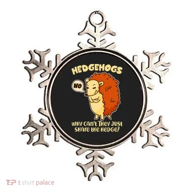 Cute Funny Hedgehogs Why Can't They Just Share the Hedge? Ornament