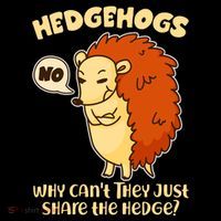 Cute Funny Hedgehogs Why Can't They Just Share the Hedge? Ornament thumb 1