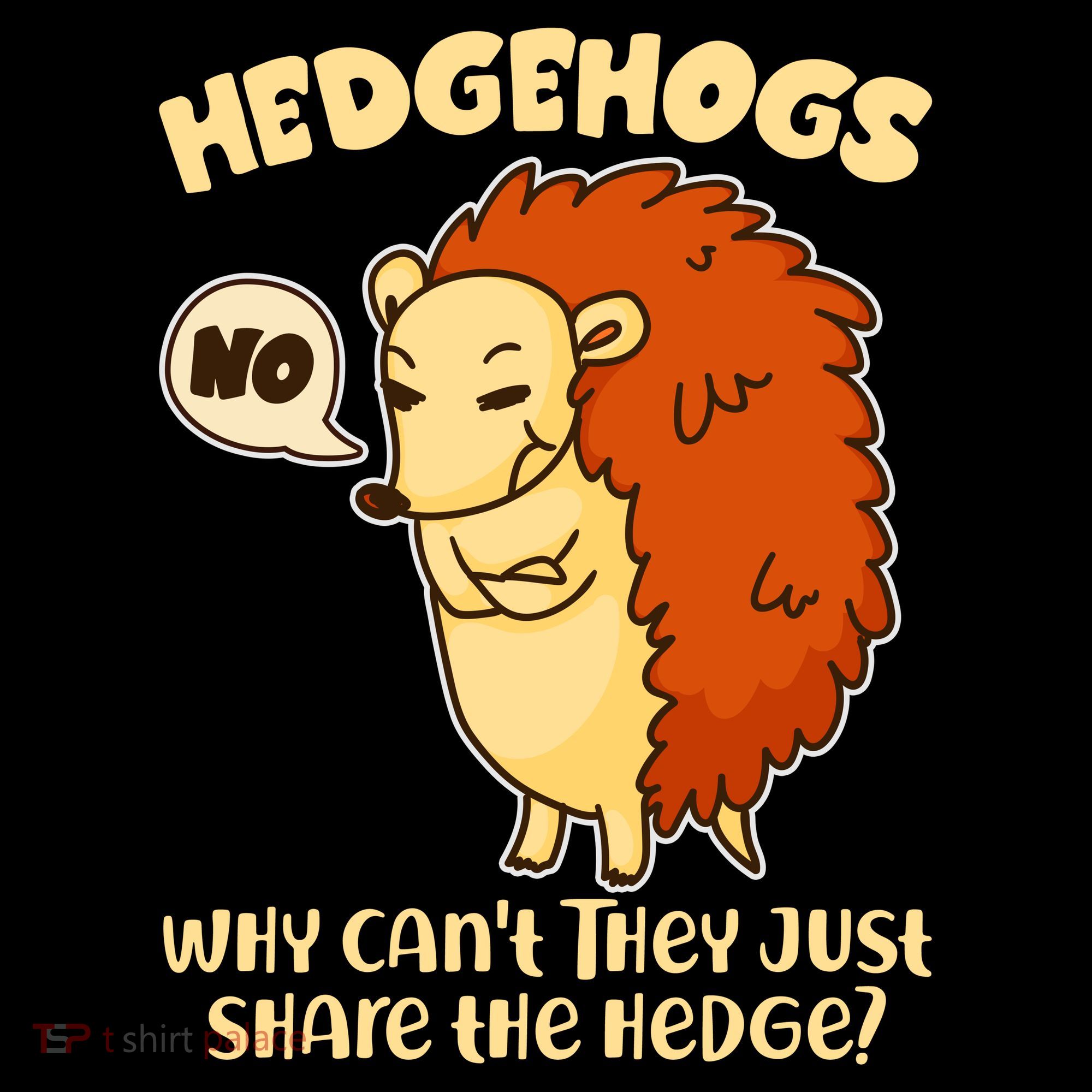 Cute Funny Hedgehogs Why Can't They Just Share the Hedge? Ornament