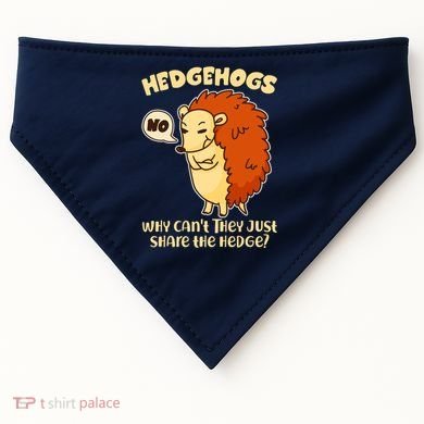 Cute Funny Hedgehogs Why Can't They Just Share the Hedge? USA-Made Doggie Bandana