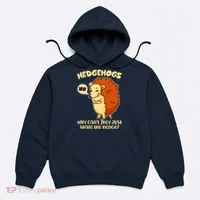 Cute Funny Hedgehogs Why Can't They Just Share the Hedge? Hoodie thumb 0