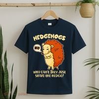 Cute Funny Hedgehogs Why Can't They Just Share the Hedge? T-Shirt thumb 2