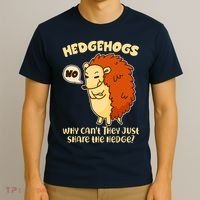 Cute Funny Hedgehogs Why Can't They Just Share the Hedge? T-Shirt thumb 3