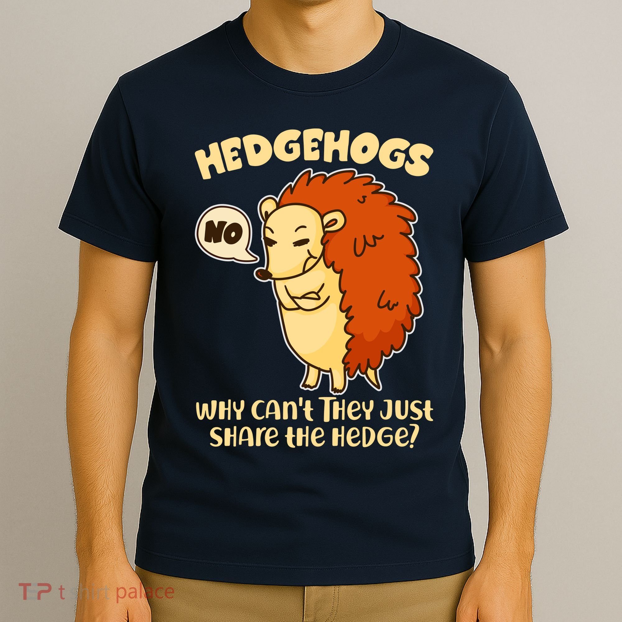 Cute Funny Hedgehogs Why Can't They Just Share the Hedge? T-Shirt