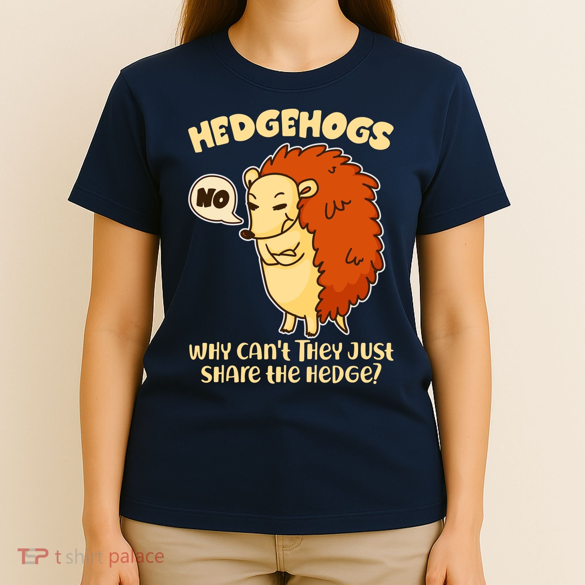 Cute Funny Hedgehogs Why Can't They Just Share the Hedge? T-Shirt