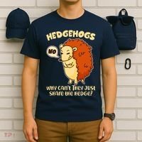 Cute Funny Hedgehogs Why Can't They Just Share the Hedge? T-Shirt thumb 6