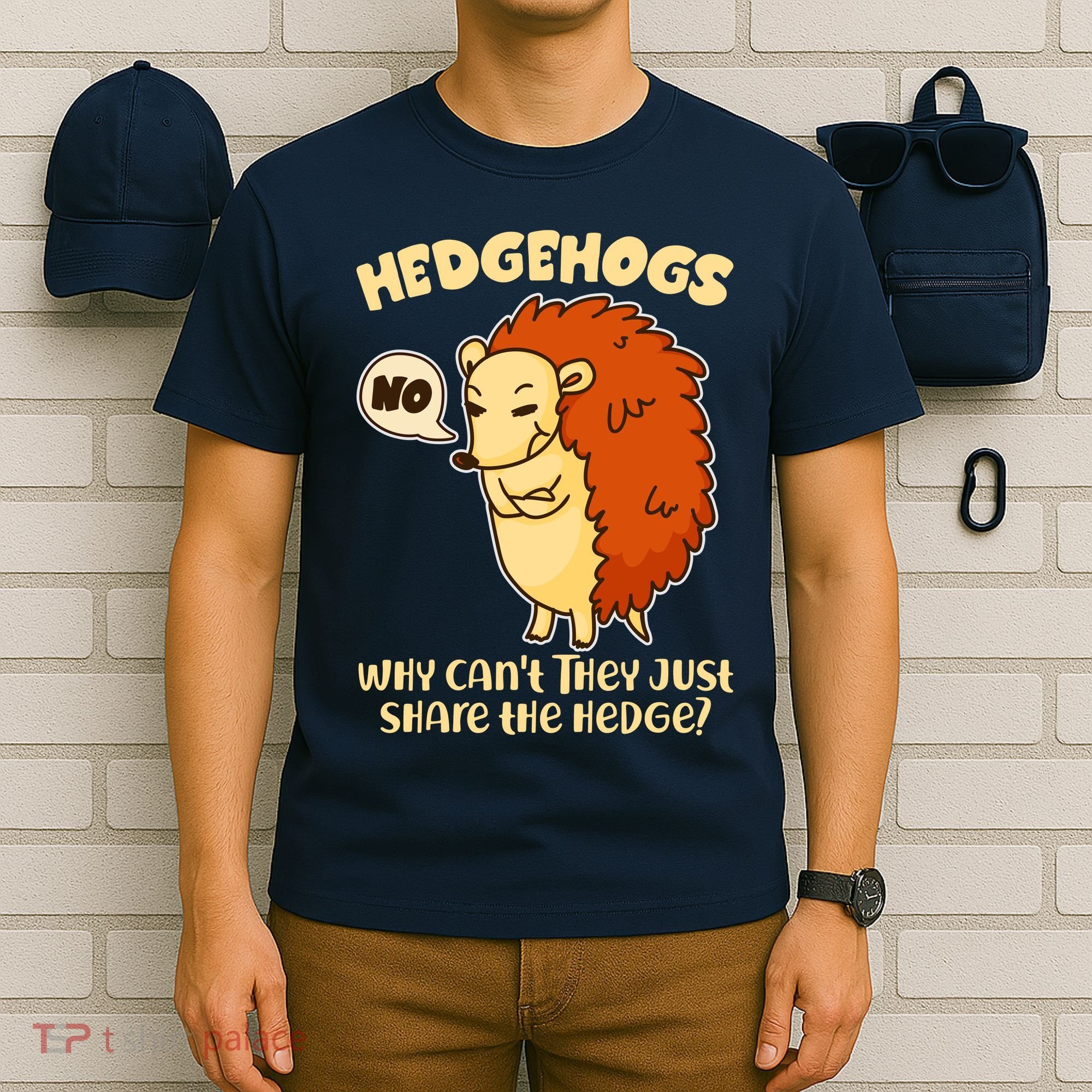 Cute Funny Hedgehogs Why Can't They Just Share the Hedge? T-Shirt