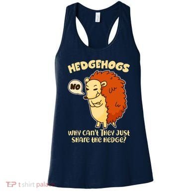 Cute Funny Hedgehogs Why Can't They Just Share the Hedge? Women's Tank Top