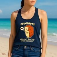 Cute Funny Hedgehogs Why Can't They Just Share the Hedge? Women's Tank Top thumb 2