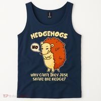 Cute Funny Hedgehogs Why Can't They Just Share the Hedge? Tank Top thumb 2