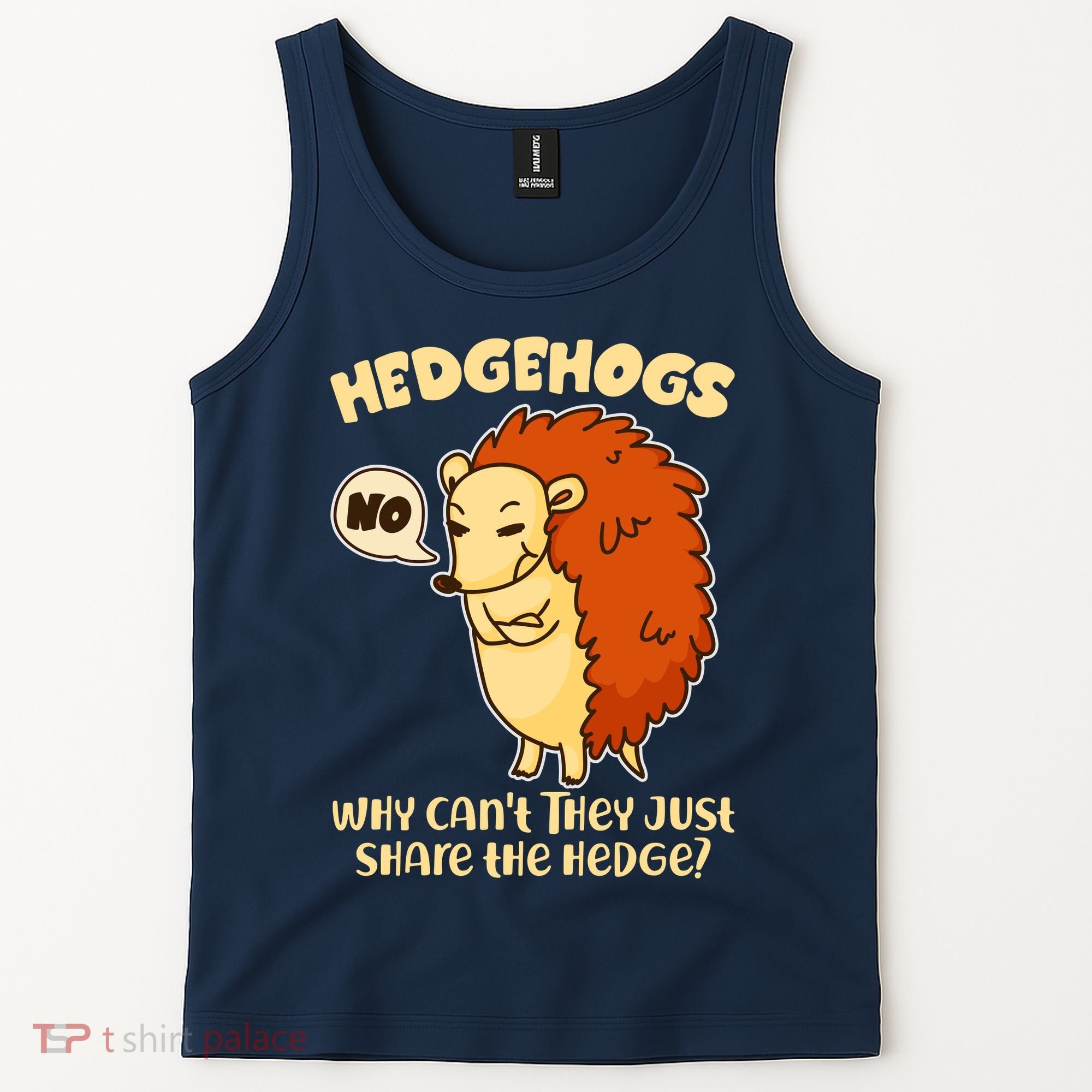 Cute Funny Hedgehogs Why Can't They Just Share the Hedge? Tank Top