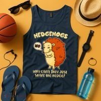 Cute Funny Hedgehogs Why Can't They Just Share the Hedge? Tank Top thumb 4