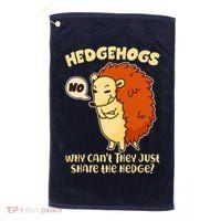 Cute Funny Hedgehogs Why Can't They Just Share the Hedge? Golf Towel thumb 0