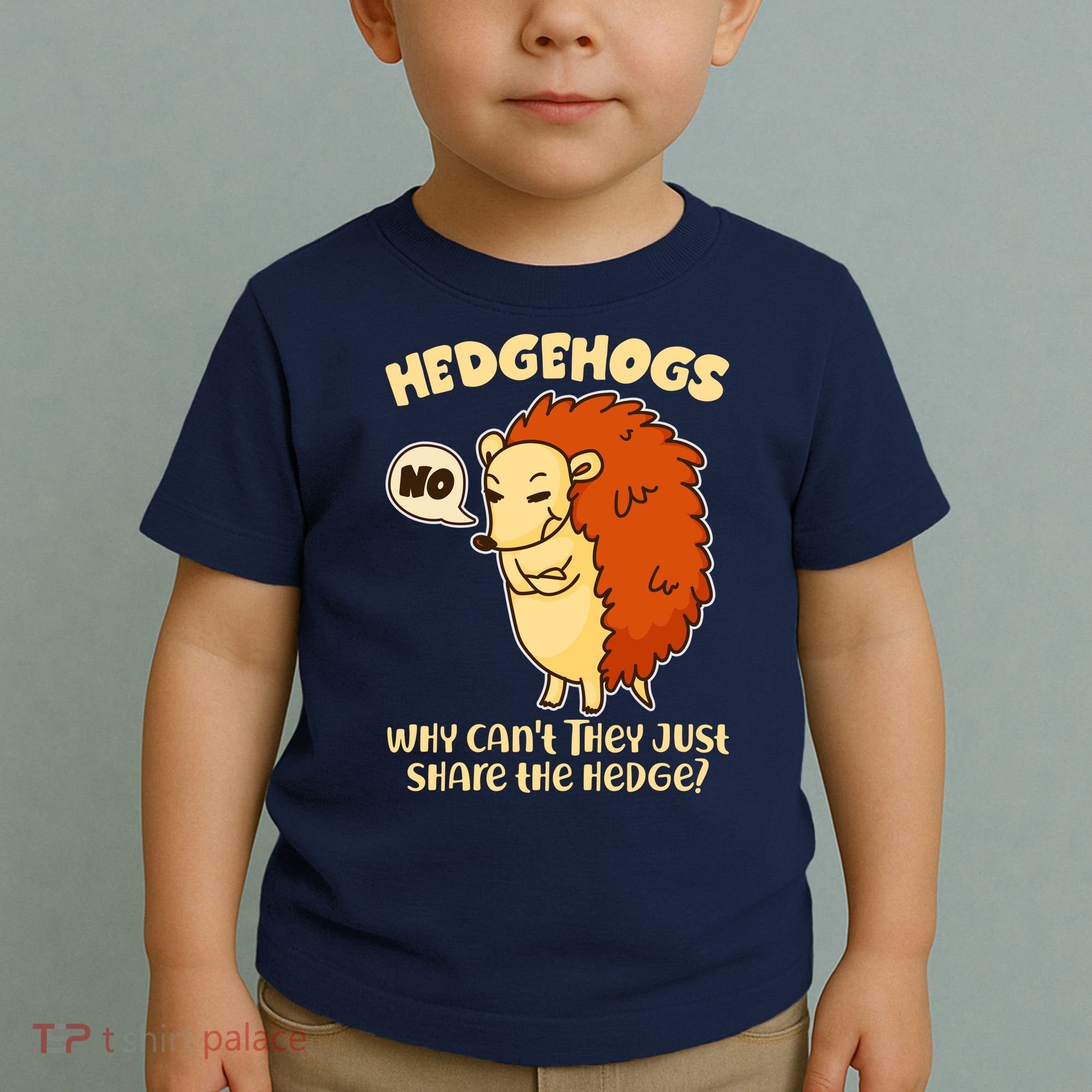Cute Funny Hedgehogs Why Can't They Just Share the Hedge? Toddler T-Shirt