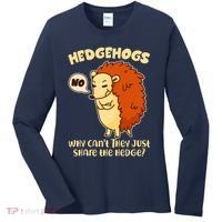 Cute Funny Hedgehogs Why Can't They Just Share the Hedge? Women's Long Sleeve Shirt thumb 0