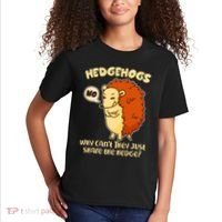 Cute Funny Hedgehogs Why Can't They Just Share the Hedge? Kids T-Shirt thumb 2