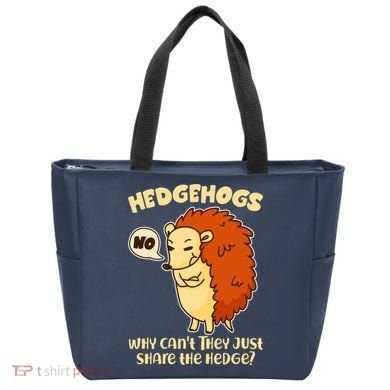 Cute Funny Hedgehogs Why Can't They Just Share the Hedge? Tote Bag