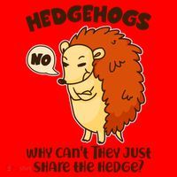 Cute Funny Hedgehogs Why Can't They Just Share the Hedge? Santa Hat thumb 1