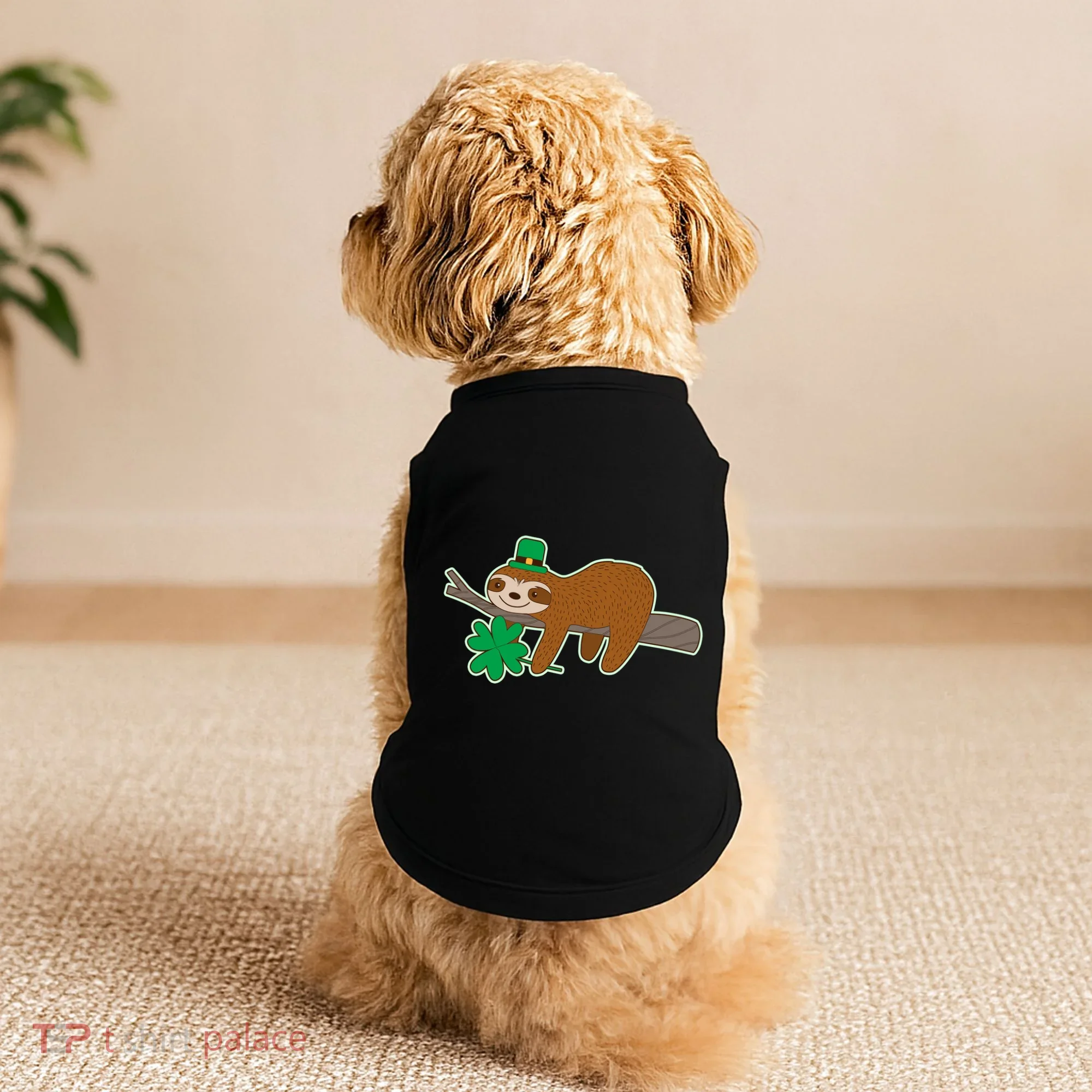 Cute Funny St Patrick's Day Sloth Doggie Tank