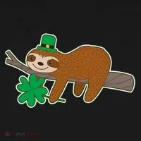 Cute Funny St Patrick's Day Sloth Doggie Tank thumb 4