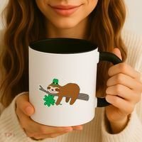 Cute Funny St Patrick's Day Sloth Coffee Mug thumb 3