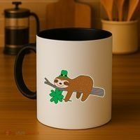 Cute Funny St Patrick's Day Sloth Coffee Mug thumb 4