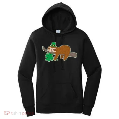 Cute Funny St Patrick's Day Sloth Women's Hoodie