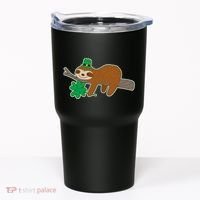 Cute Funny St Patrick's Day Sloth Tumbler thumb 0