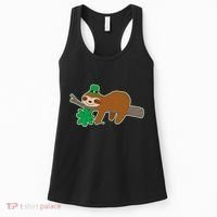Cute Funny St Patrick's Day Sloth Women's Tank Top thumb 0